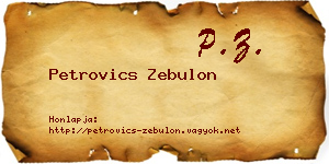 Petrovics Zebulon névjegykártya